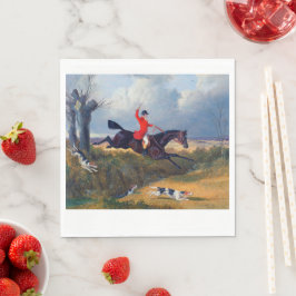 Foxhunting Clearing a Ditch John Herring 1839 Serviette