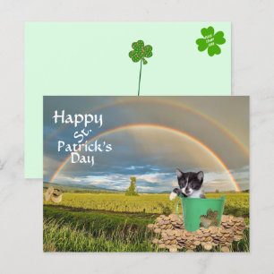 Foxi Moxi Cat's St. Patrick's Day Postkarte