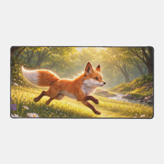Foxi Seasons: Wilder Sommer-Flusslauf Schreibtischunterlage