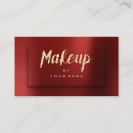 Foxier Gold Burgundy Typograph Makeup Artist 3D Visitenkarte