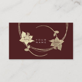 Foxier Gold Rose Burgundy Maroon Floral Glam Visitenkarte