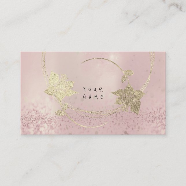 Foxier Gold Rose Pink Blush Pearly Floral Glitzer Visitenkarte (Vorderseite)