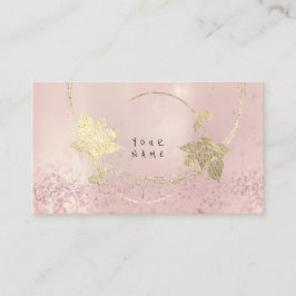 Foxier Gold Rose Pink Blush Pearly Floral Glitzer Visitenkarte