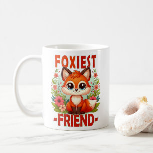 Foxiest Friend Pun. Niedlicher Baby Fox Welpe Cart Kaffeetasse