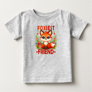 Foxiest Friend Pun. Niedlicher Baby Fox Welpe Cart T-shirt