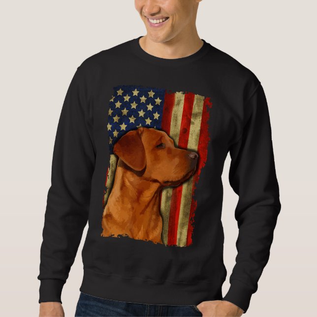 Foxred Labrador Retriever Us Flag Fox Red Sweatshirt (Vorderseite)