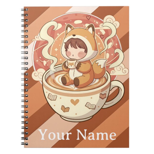 Fox's Cozy Read Study Spiral Notebook Notizblock (Vorderseite)