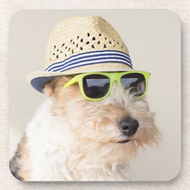Foxterrier Getränkeuntersetzer (Vorderseite)