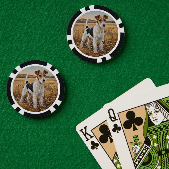Foxterrier Pokerchips (Pokertisch (doppelt))