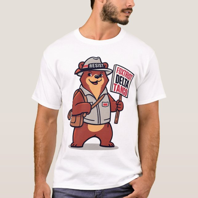 Foxtrot Delta Tango Bear Funny T-Shirt (Vorderseite)
