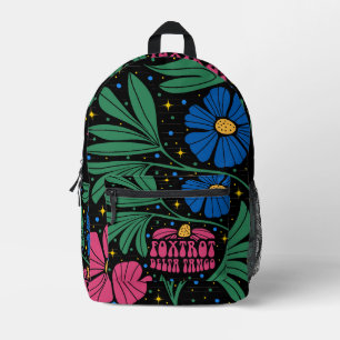 Foxtrot Delta Tango Blume Boho Bedruckter Rucksack