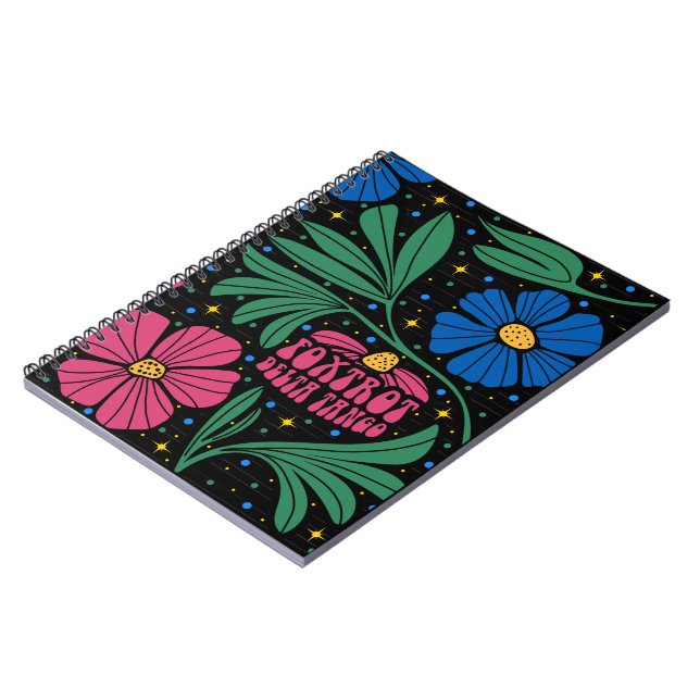 Foxtrot Delta Tango Blume Boho Notizblock (Linke Seite)
