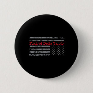 Foxtrot Delta Tango Flag Vintag Updown Usa F Button