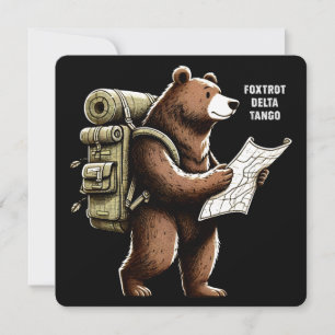 Foxtrot Delta Tango Funny Bear Dankeskarte