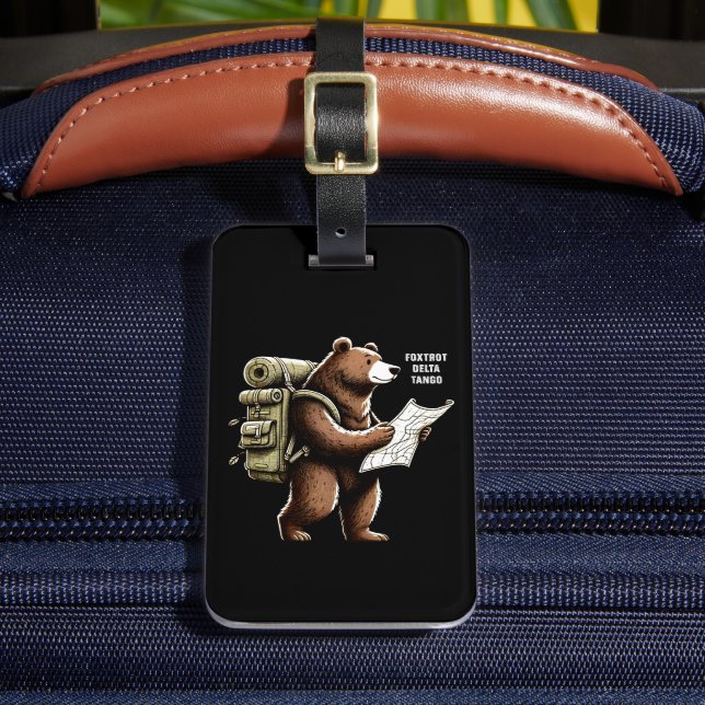 Foxtrot Delta Tango Funny Bear Gepäckanhänger (Vorderseite Insitu 2)