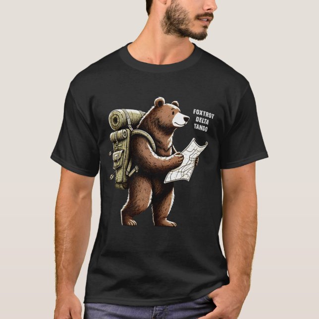 Foxtrot Delta Tango Funny Bear T-Shirt (Vorderseite)