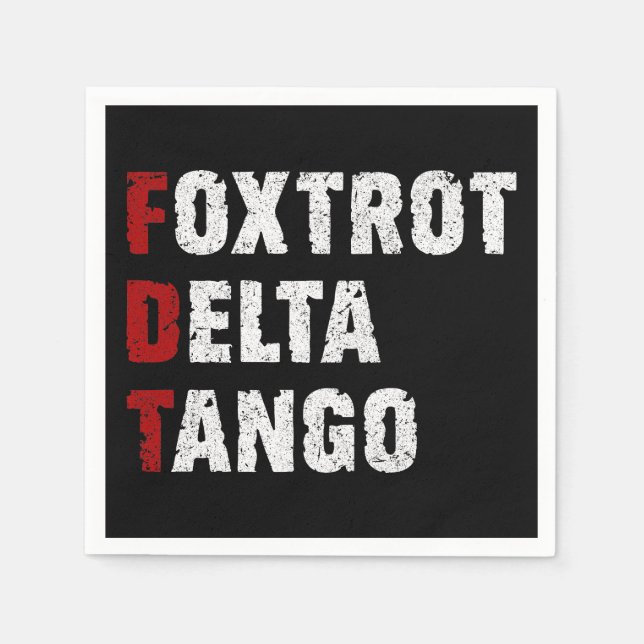 Foxtrot Delta Tango Serviette (Vorderseite)