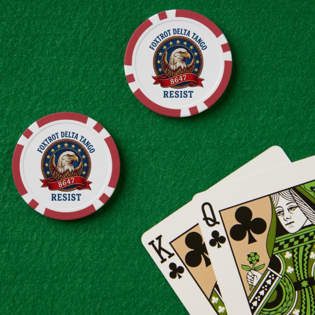 Foxtrot Delta Tango Widerstehen Pokerchips (Pokertisch (doppelt))