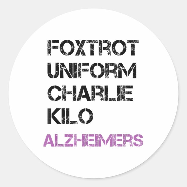 Foxtrot Uniform Charlie Kilo für Heimers _1 Runder Aufkleber (Vorderseite)