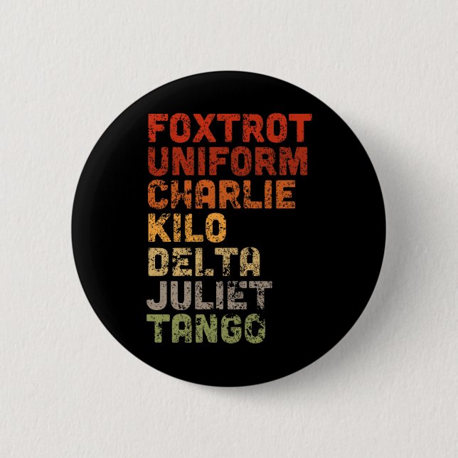 Foxtrot Uniform Djt Button (Vorderseite)