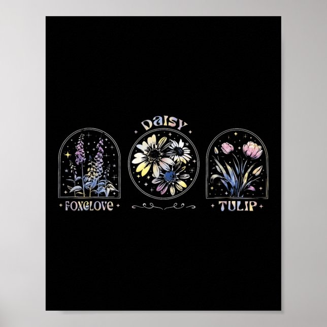 Foxtrots Delta Tangos Funny Blume Boho Poster (Vorne)
