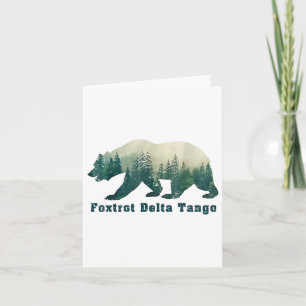 Foxtrots Deltas Tangos Funny Bear Karte