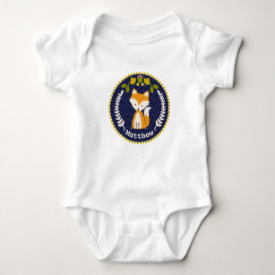 Foxwreath-personalisierter Baby-Junge Baby Strampler