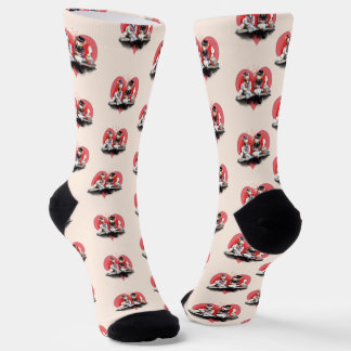 Foxy Couple Valentine's Day Socken