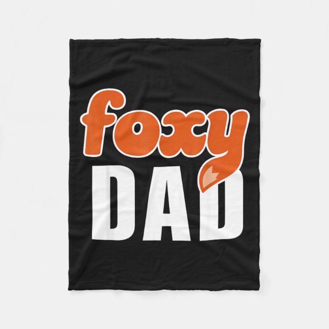 Foxy Dad Shirt Funny Father Gift Cute Fox Cartoon  Fleecedecke (Vorderseite)