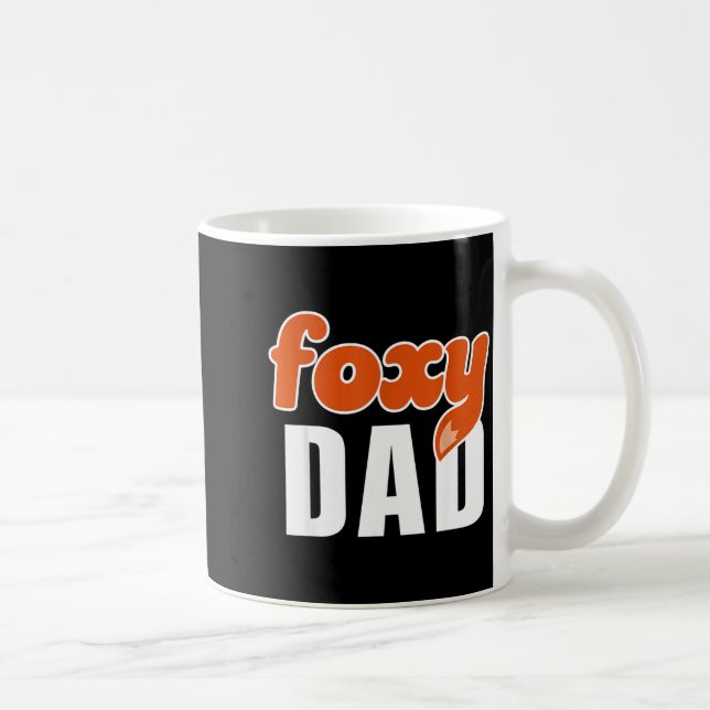 Foxy Dad Shirt Funny Father Gift Cute Fox Cartoon  Kaffeetasse (Rechts)