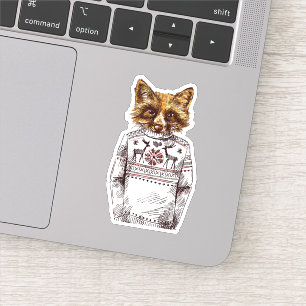 Foxy Dressed Fox Aufkleber