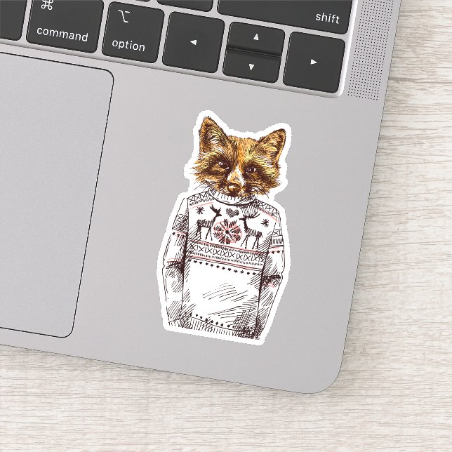 Foxy Dressed Fox Aufkleber (Detail)
