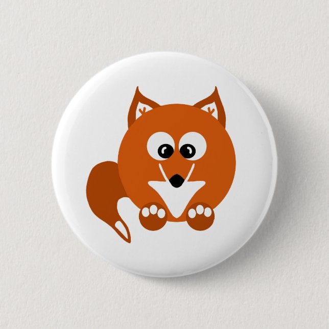 Foxy Fox-Cartoon-Knopf-Abzeichen Button (Vorderseite)
