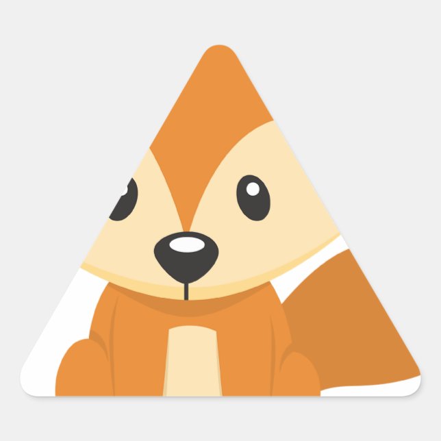 Foxy fox dreieckiger aufkleber (Vorderseite)