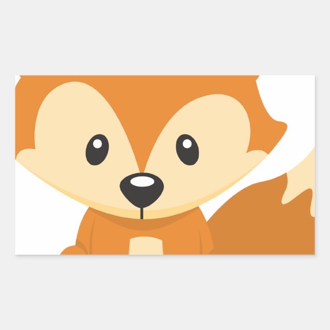 Foxy fox rechteckiger aufkleber (Vorderseite)