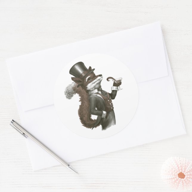 Foxy Fox Runder Aufkleber (Umschlag)