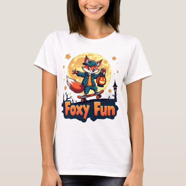 Foxy Fun Halloween Skate T-Shirt (Vorderseite)