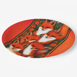 Foxy Fun Orange Pappteller
