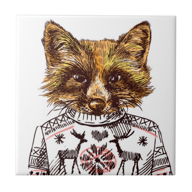 Foxy gekleideter Fox Fliese (Vorderseite)