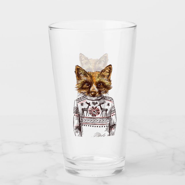 Foxy gekleideter Fox Glas (Vorderseite)