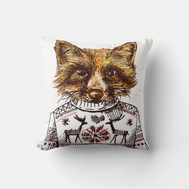 Foxy gekleideter Fox Kissen (Vorderseite)