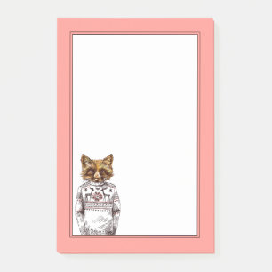 Foxy gekleideter Fox Post-it Klebezettel