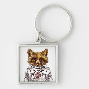 Foxy gekleideter Fox Schlüsselanhänger