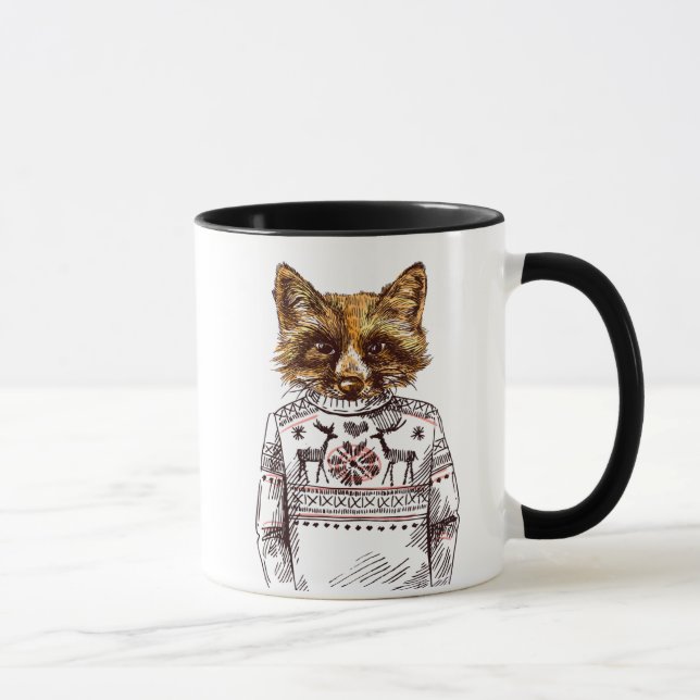 Foxy gekleideter Fox Tasse (Rechts)