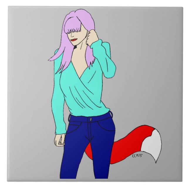 Foxy Girl Fliese (Vorderseite)