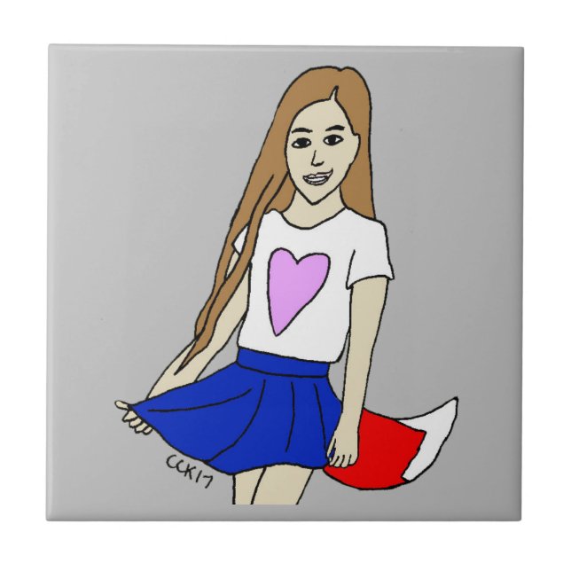 Foxy Girl Fliese (Vorderseite)
