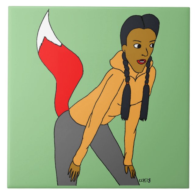 Foxy Girl Fliese (Vorderseite)