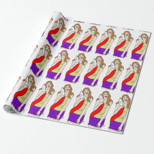 Foxy Girl Geschenkpapier