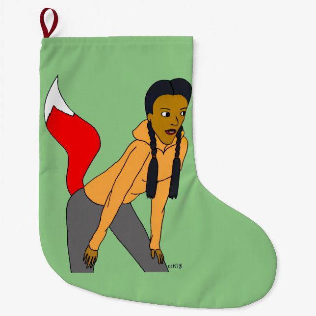 Foxy Girl Großer Weihnachtsstrumpf (Vorderseite)