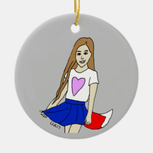 Foxy Girl Keramik Ornament